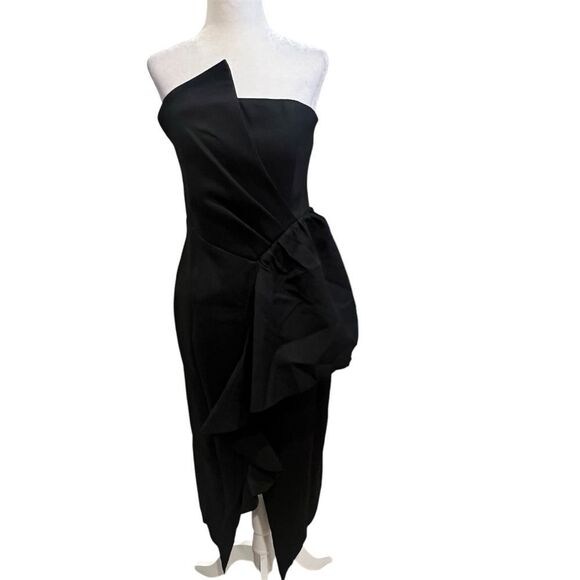 NWT Elliat MADILYN midi cascade Ruffle Strapless Cocktail Dress size medium - Picture 8 of 15